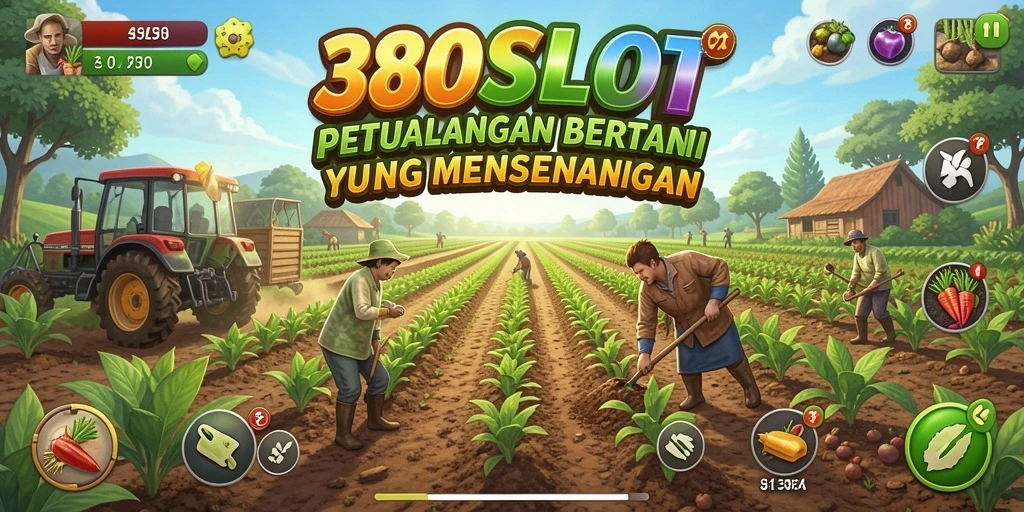 Tangkapan layar dari gameplay 380SLOT menampilkan aktivitas bertani yang seru.