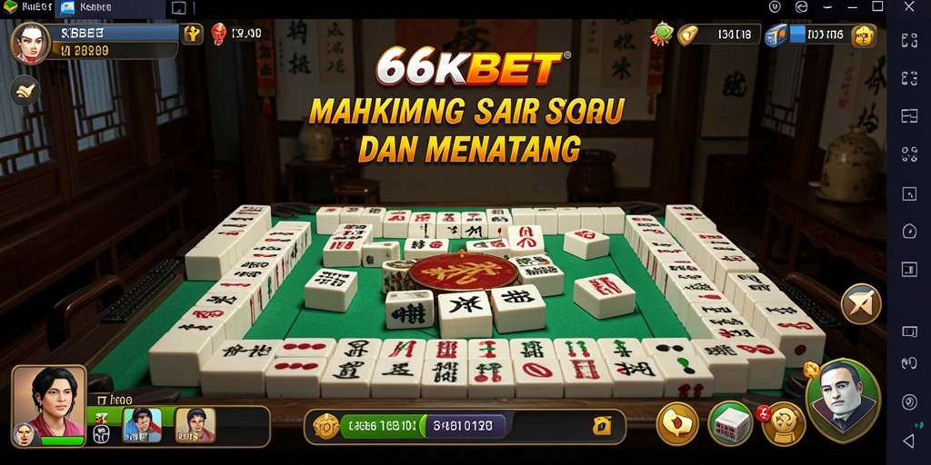 Screenshot gameplay 66KBET menampilkan tantangan menyusun ubin Mahjong.