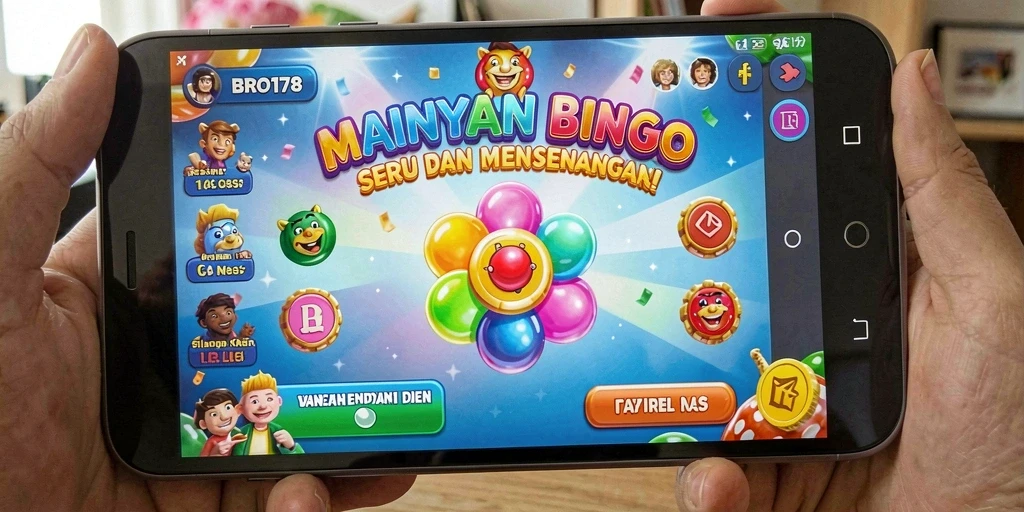 Screenshot gameplay <strong>BRO178</strong> yang penuh warna dan seru saat bermain Bingo.