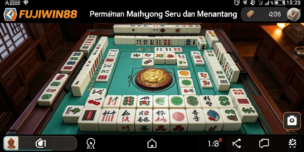 Screenshot gameplay FUJIWIN88 yang menampilkan keseruan bermain Mahjong.