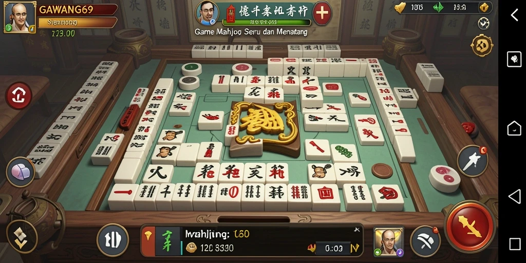 Tampilan gameplay Mahjong GAWANG69 yang menarik dan penuh warna.