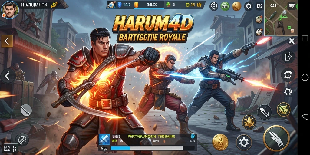 Tampilan gameplay seru di HARUM4D battle royale.