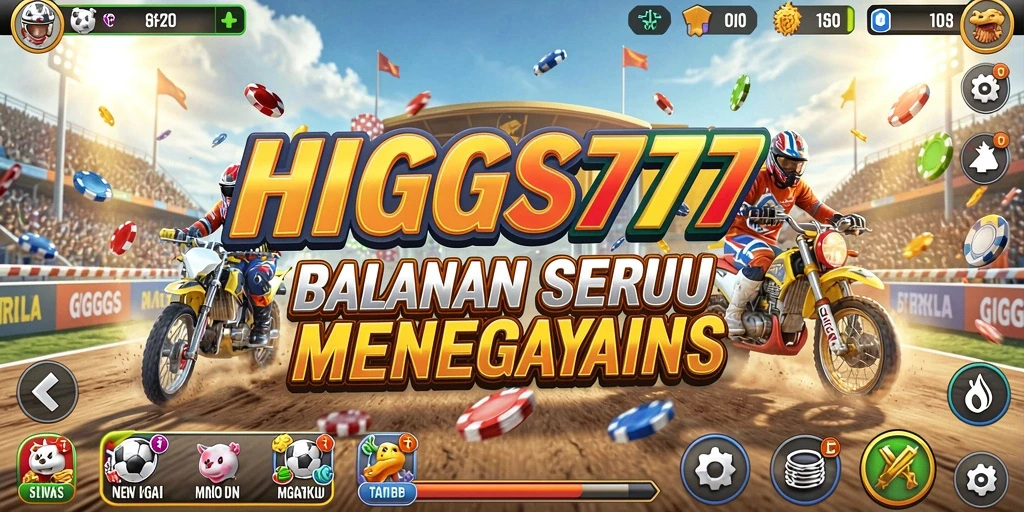 Screenshot utama HIGGS777 menunjukkan aksi balap yang mendebarkan.