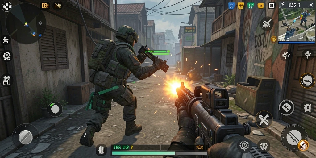 Screenshot dari gameplay menegangkan dalam game TPS ID66.