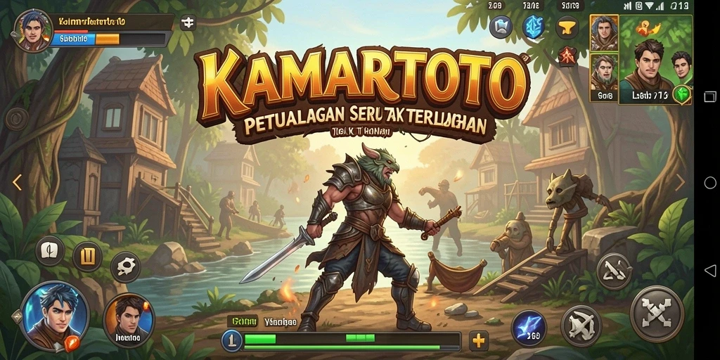 Tangkapan layar KAMARTOTO menunjukkan gameplay penuh aksi dan petualangan.