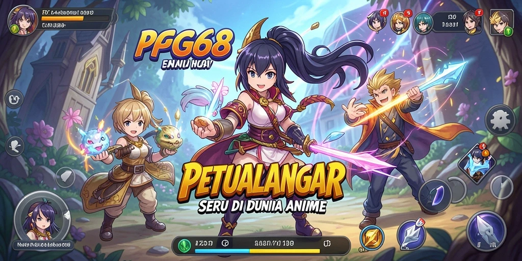 Screenshot PGG68 menunjukkan aksi pertarungan karakter Anime yang seru dan menghibur.