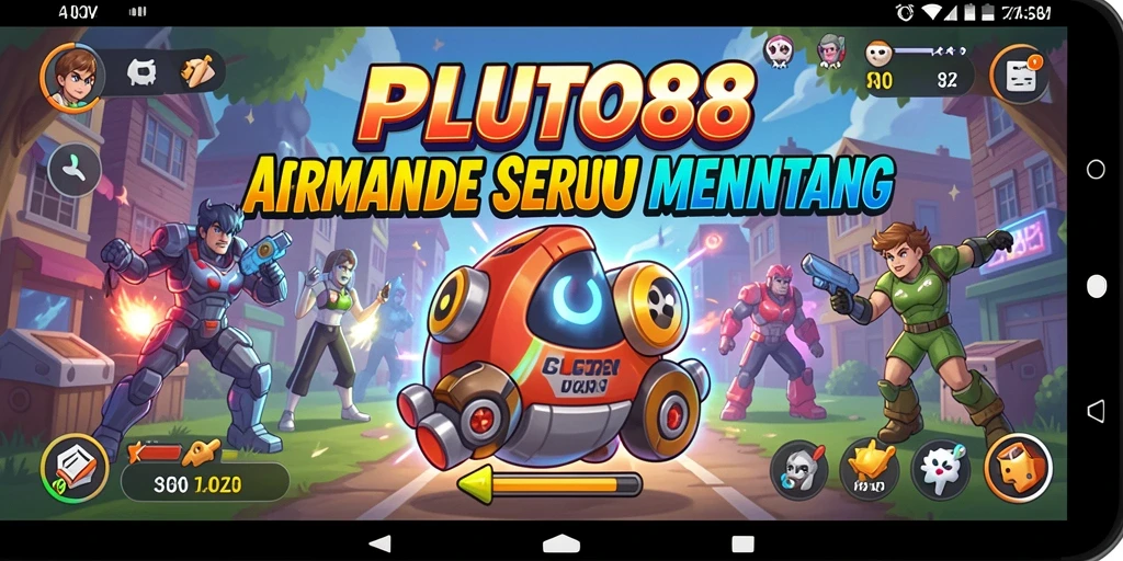 Tampilan gameplay seru dan penuh aksi dari PLUTO88.