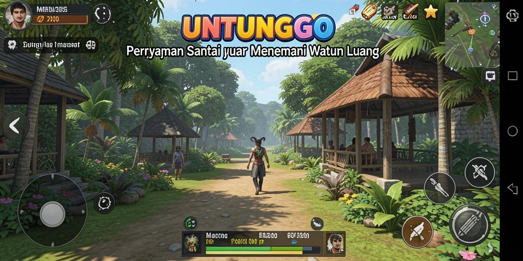 Tangkapan layar gameplay UNTUNGGO yang menampilkan momen menyenangkan.